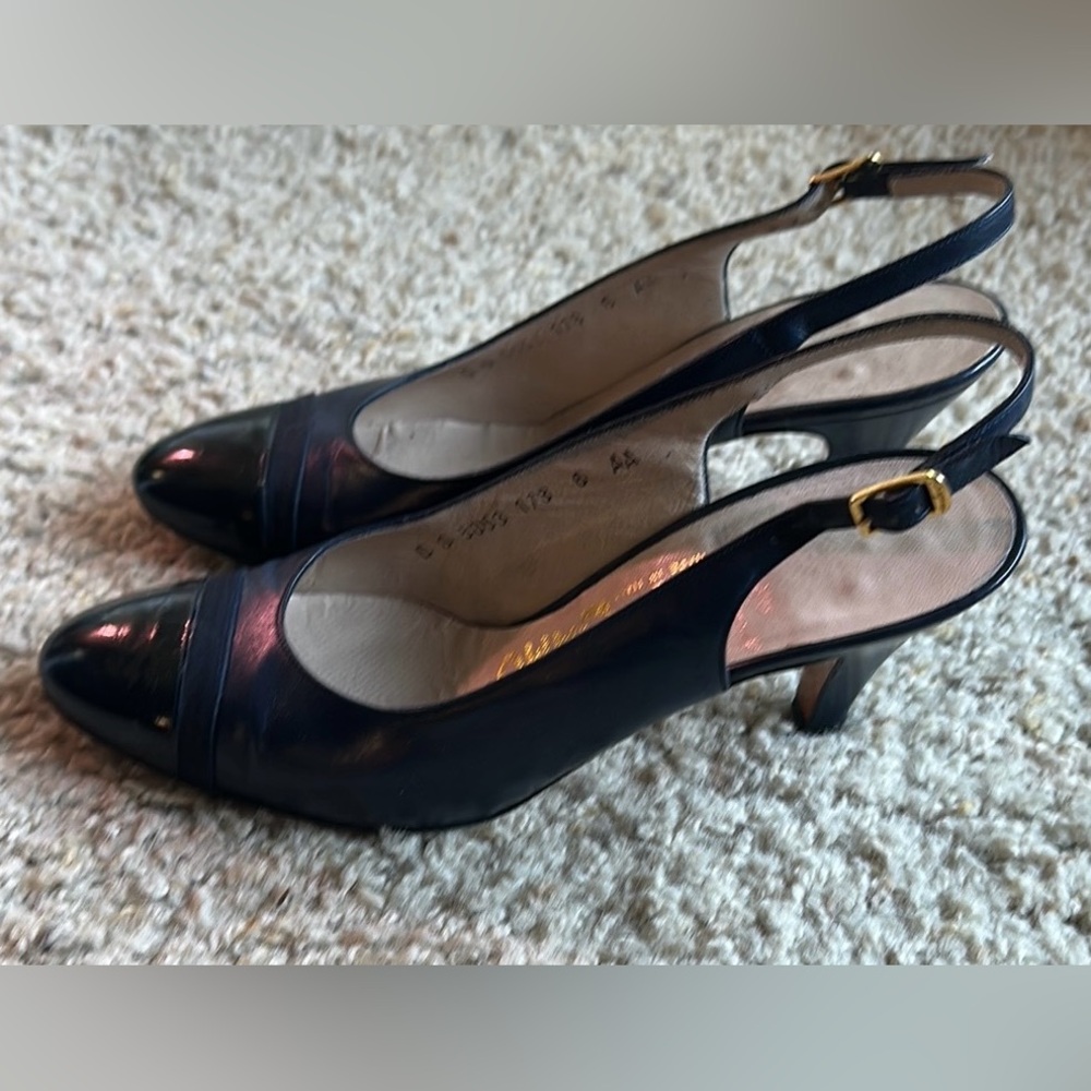 Salvatore Ferragamo 3” Navy Heels